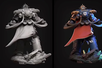 sculpt paint 3d warhammer 40k, wargaming sigmar dnd miniature model for printing