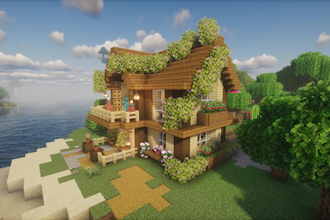 build minecraft house in your survival world or realm