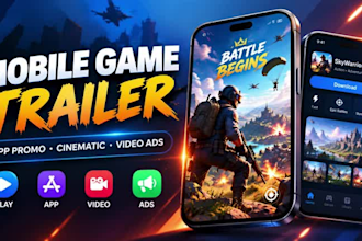 create dynamic mobile game trailer app trailer promo video cinematic trailer ads