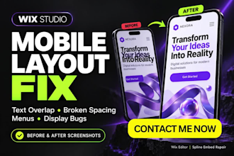 fix wix mobile responsive design wix layout fix wix studio spline 3d animation