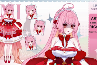 draw and rig live2d vtuber model, vtuber model, live2d model vtuber rigging