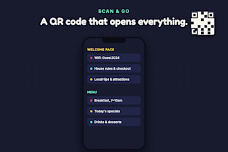 create a mobile friendly digital menu or welcome pack with qr code