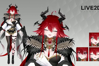design vtuber model, live2d vtuber model, live2d rigging, live2d anime model