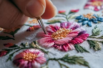 do beautiful hand embroidery design on saree orna and dress
