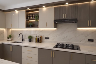 design custom wardrobe walk in closet and kitchen cabinet with rendering