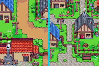 do pixel art tileset background 2d top down game assets rpg map sprite sheet