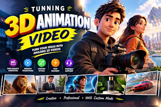 create stunning 3d cartoon animation video