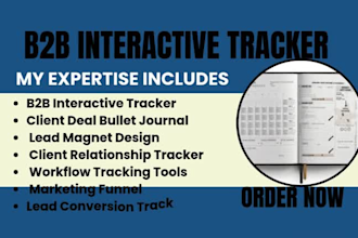 design b2b interactive tracker planner client deal bulllet journal lead magnet