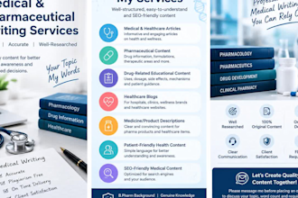 write medical and pharmaceutical content