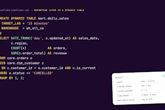 build snowflake data pipelines with snowpipe, streams, tasks and dynamic tables