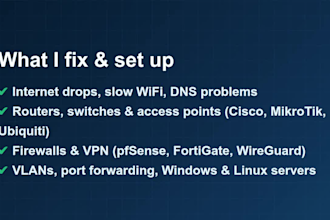 fix any network issue as your virtual network engineer