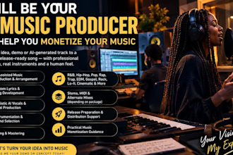 be your music producer, monetize your account