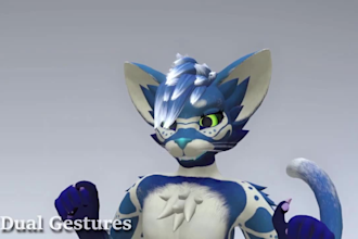 custom vrchat furry avatar with facial tracking fursona vrc nsfw anime unity vrm