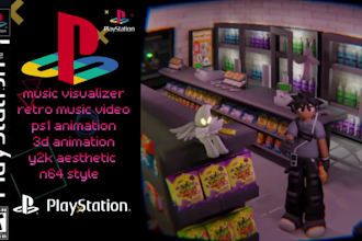 do 3d lowpoly music visualization low poly music video ps1 psx ps2 retro style