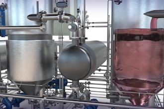 create 3d industrial heat pump and waste heat recovery animation