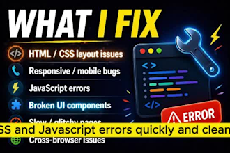 fix html, css, and javascript bugs and responsive web issues
