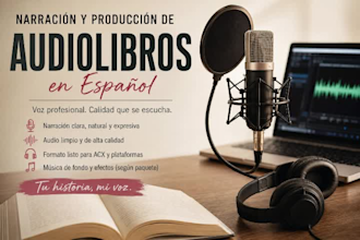 narrate and produce your spanish audiobook voice over with professional voice