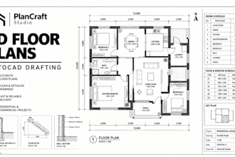 create autocad 2d floor plan, city permit drawing, mep, hvac drawing in autocad
