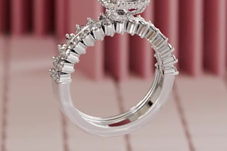 design custom 3d engagement ring, jewelry cad model and realistic rendering