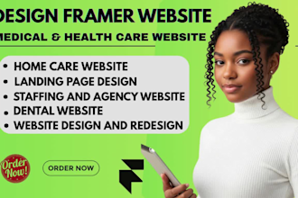 design medical healthcare dental homecare staffing agency website with framer