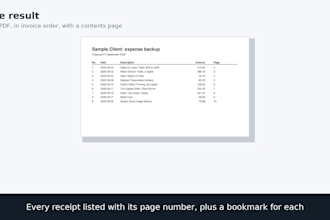 merge hundreds of receipt pdfs into one backup PDF in invoice order