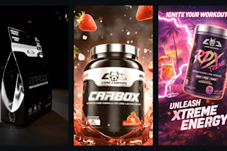 create 3d and motion product video ads for supplement and fitness brands