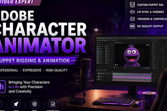 create adobe character animator puppet rig with lip sync and triggers