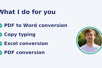 convert pdf to word, copy typing, excel and pdf conversion