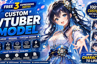 design vtuber model high quality live2d and rigging for vtube studio
