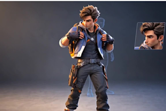 create game ready stylized character with rigging for animation unreal engines