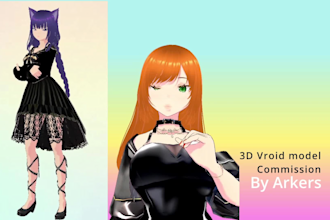 create custom 3d vroid model for vtubing, vrchat or games