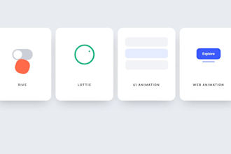 create rive, lottie animation, UI animation and web animation