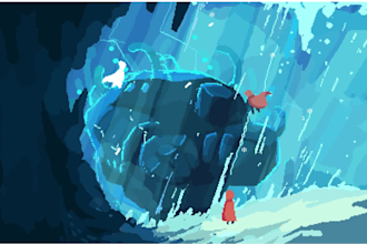make custom animated pixel art twitch stream overlay, loading screen, brb screen
