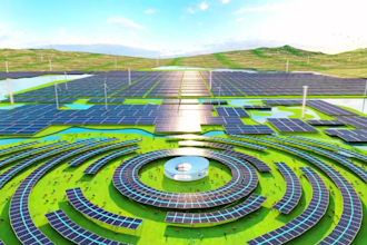design realistic 3d solar farm, solar panel and renewable energy projects