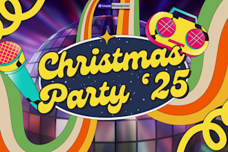 create a custom corporate event and holiday poster design