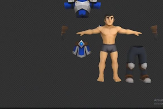 sculpt 3d unity game characters model and rigging, weapons, orc fantasy model
