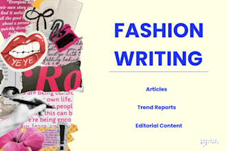 write fashion articles, trend reports and editorial content