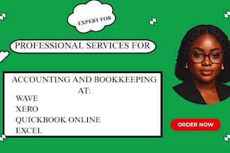 do accounting, fix setup bookkeeping using quickbooks online, xero, wave, excel