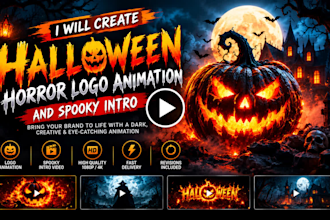 create halloween horror logo animation and spooky intro