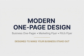 design modern one pager, business one pager, marketing flyer, pitch flyer