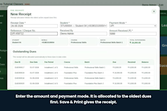 set up fees management software for your tuition or coaching class