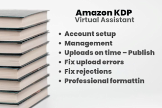 be your amazon KDP virtual assistant, publish, format, proofread