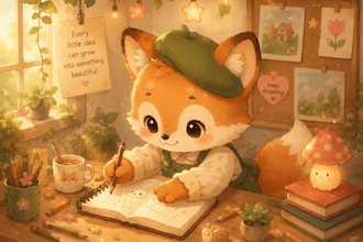 illustrate cute emotional  book art
