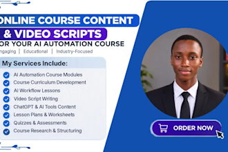 create ai training video course content and scripts for your online course train