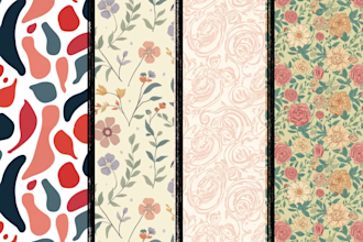 create modern floral watercolor seamless patterns