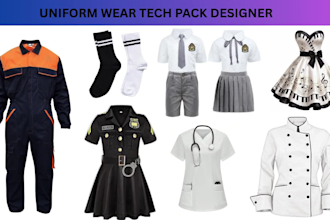 uniform tech pack workwear tech pack team wear tech pack maternity designer