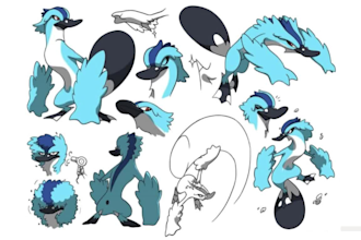 draw custom pokemon fakemon creature design pokemon sprite, fakemon sprite