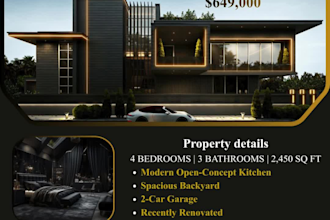 design professional real estate flyers, property listing