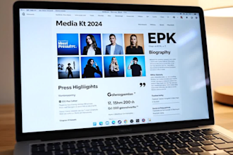design professional epk design, press kit, media kit, clickable link, pitch deck