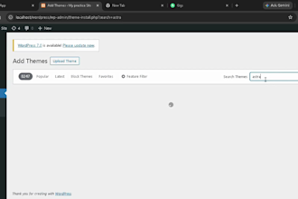 do wordpress installaton and astra theme customization